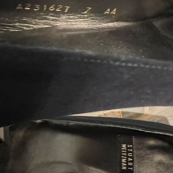 Stuart Weitzman Navy Blue Fabric Heel Pumps  Bows SZ 7 AA - Picture 9 of 11